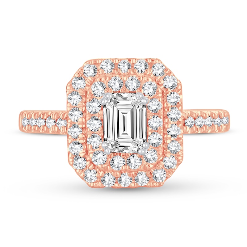 Diamond Ring 1 ct tw Emerald-cut 14K Rose Gold