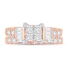 Thumbnail Image 3 of Diamond Bridal Set 2 ct tw Round/Princess/Baguette 14K Rose Gold