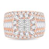 Thumbnail Image 3 of Diamond Ring 4 ct tw Round/Princess/Baguette 14K Rose Gold