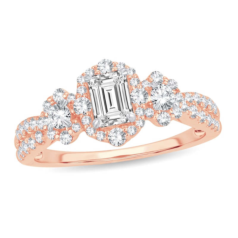 Diamond Ring 1-1/10 ct tw Emerald-cut 14K Rose Gold | Jared
