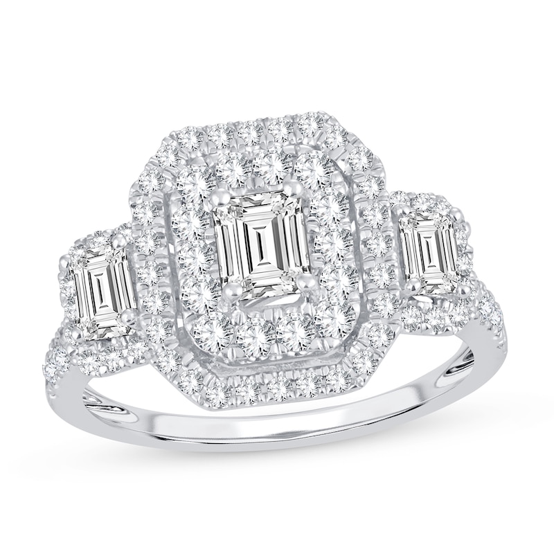 Main Image 1 of Diamond Engagement Ring 1-1/2 ct tw Emerald-cut 14K White Gold