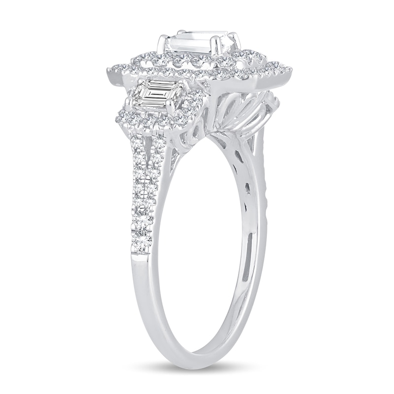 Main Image 2 of Diamond Engagement Ring 1-1/2 ct tw Emerald-cut 14K White Gold