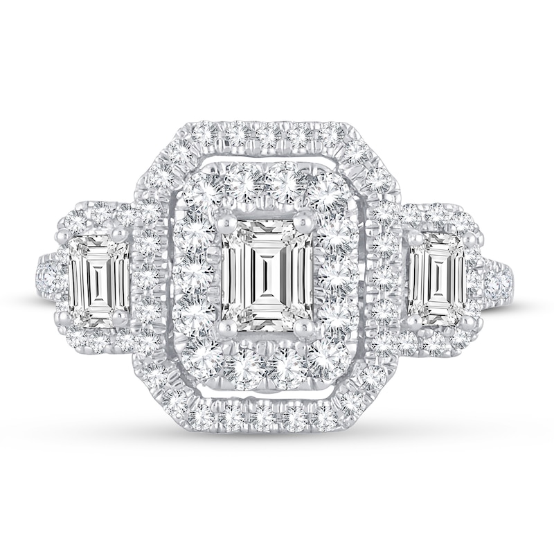 Main Image 3 of Diamond Engagement Ring 1-1/2 ct tw Emerald-cut 14K White Gold