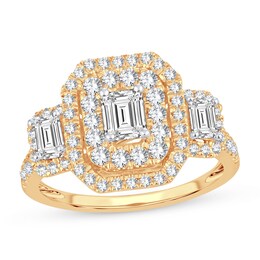 Diamond Ring 1-1/2 ct tw Emerald-cut 14K Yellow Gold