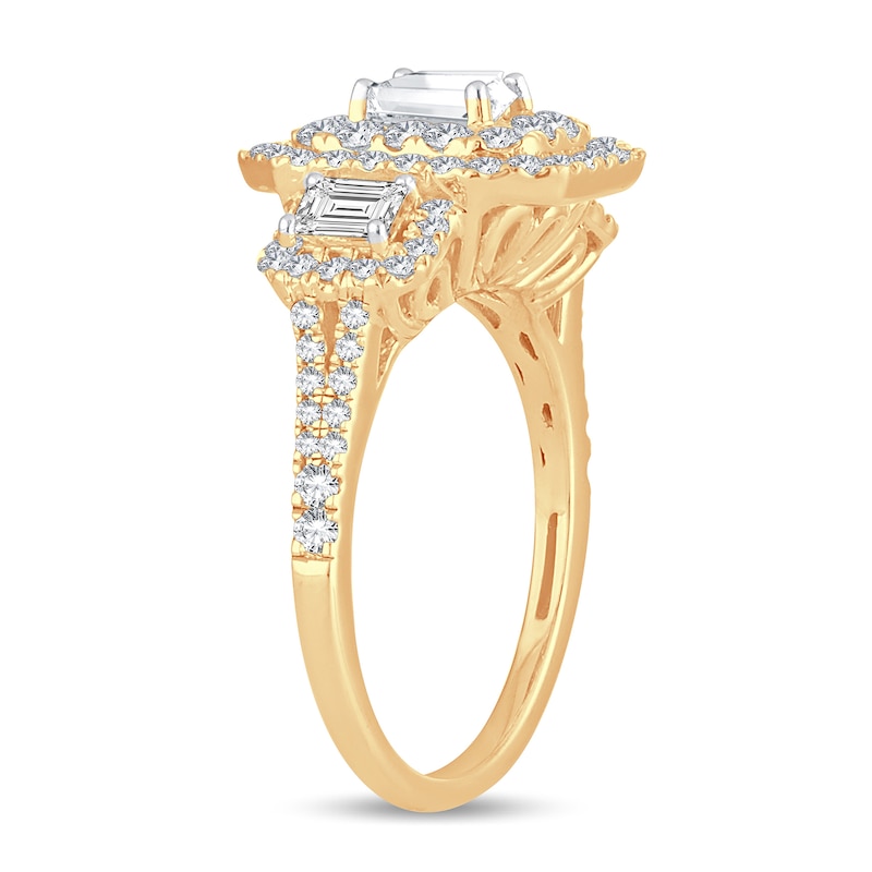Main Image 2 of Diamond Ring 1-1/2 ct tw Emerald-cut 14K Yellow Gold