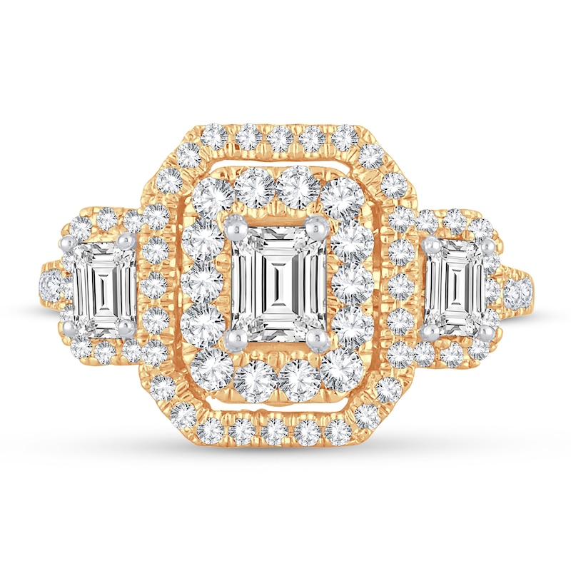 Main Image 3 of Diamond Ring 1-1/2 ct tw Emerald-cut 14K Yellow Gold