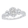 Thumbnail Image 1 of Diamond Engagement Ring 1-1/6 ct tw Emerald-cut 14K White Gold