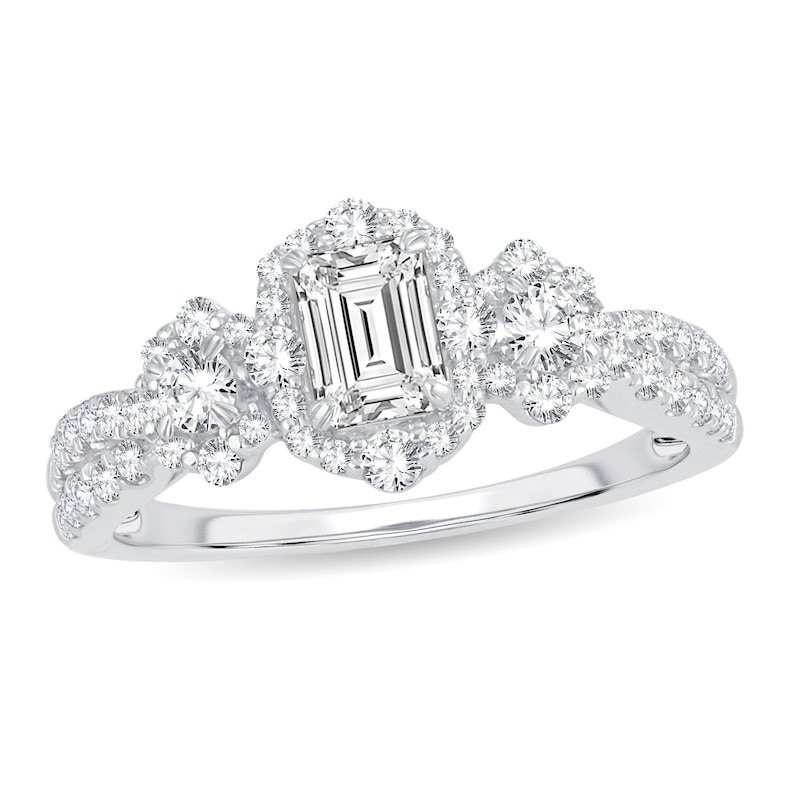 Main Image 1 of Diamond Engagement Ring 1-1/6 ct tw Emerald-cut 14K White Gold