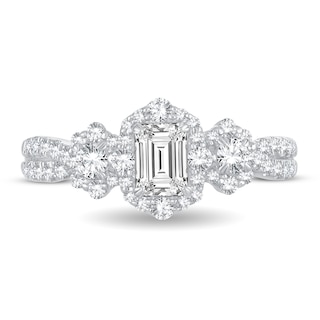 Diamond Ring 1-1/10 ct tw Emerald-cut 14K White Gold | Jared