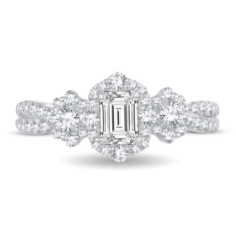 Main Image 3 of Diamond Engagement Ring 1-1/6 ct tw Emerald-cut 14K White Gold