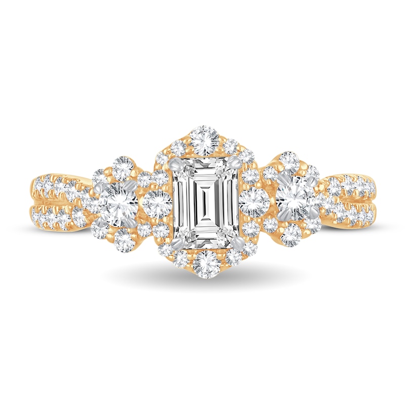 Diamond Ring 1-1/6 ct tw Emerald-cut 14K Yellow Gold | Jared
