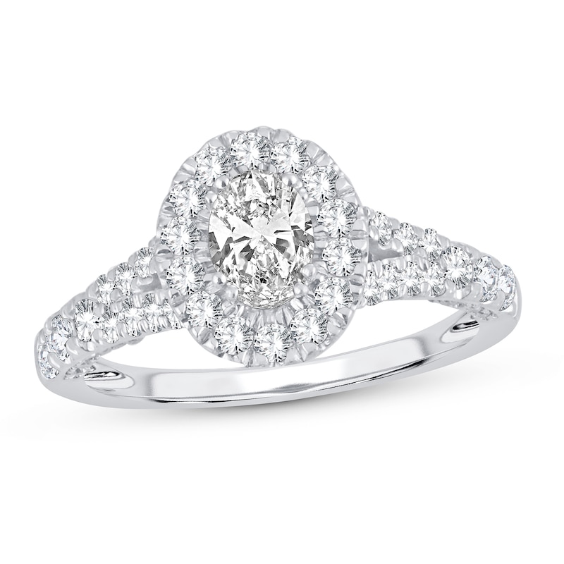 Main Image 1 of Diamond Engagement Ring 1-1/4 ct tw Oval 14K White Gold