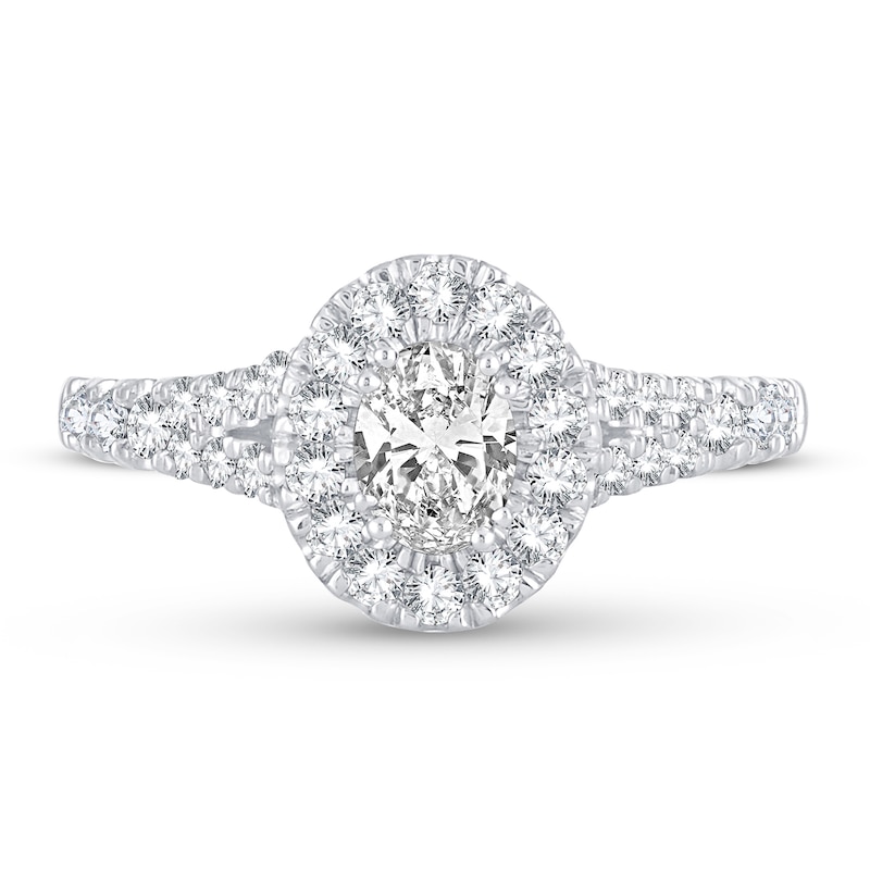 Main Image 3 of Diamond Engagement Ring 1-1/4 ct tw Oval 14K White Gold