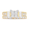 Thumbnail Image 2 of Diamond Bridal Set 2 ct tw Round/Princess/Baguette 14K Yellow Gold
