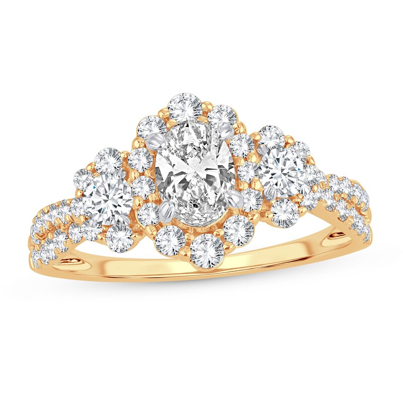 Diamond Ring 1-1/3 ct tw Oval 14K Yellow Gold