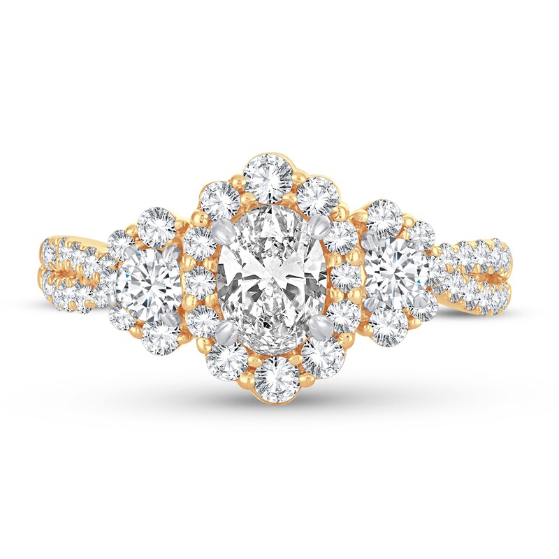 Diamond Ring 1-1/3 ct tw Oval 14K Yellow Gold