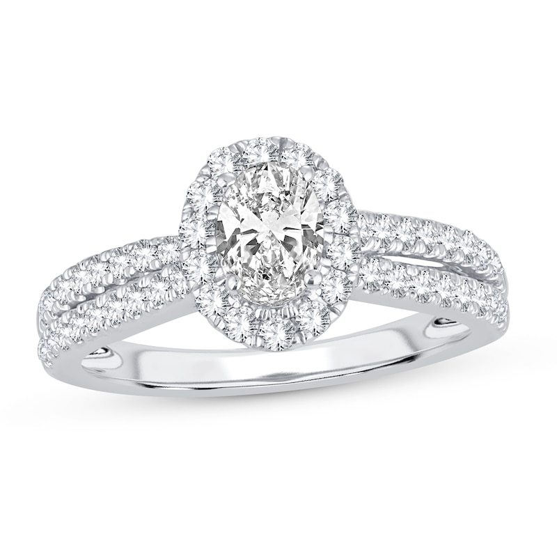 Main Image 1 of Diamond Engagement Ring 1 ct tw Oval 14K White Gold