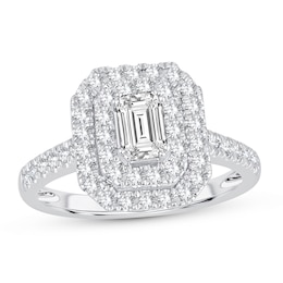 Diamond Engagement Ring 1 ct tw Emerald-cut 14K White Gold
