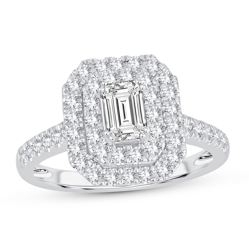Main Image 1 of Diamond Engagement Ring 1 ct tw Emerald-cut 14K White Gold
