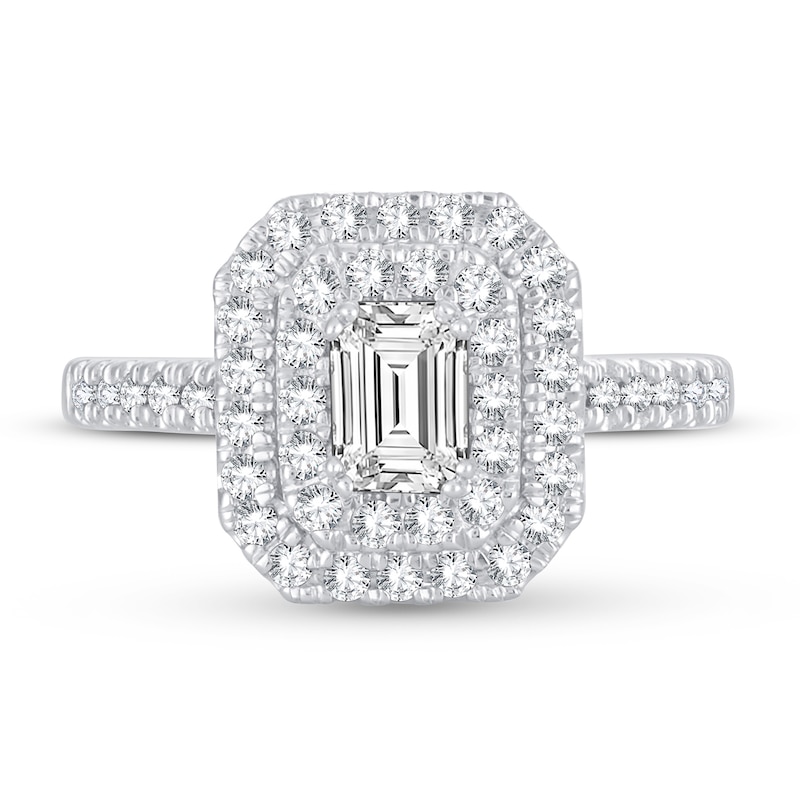 Main Image 3 of Diamond Engagement Ring 1 ct tw Emerald-cut 14K White Gold