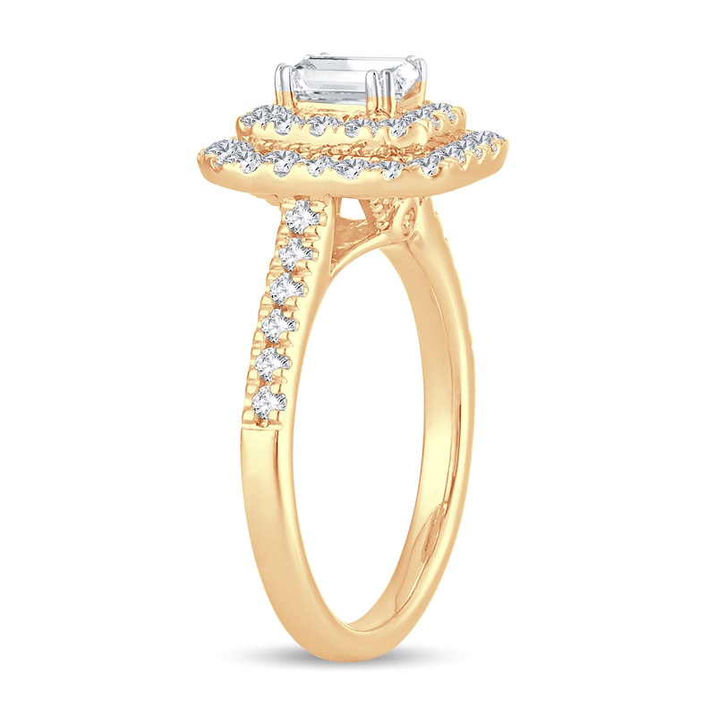 Main Image 2 of Diamond Ring 1 ct tw Emerald-cut 14K Yellow Gold