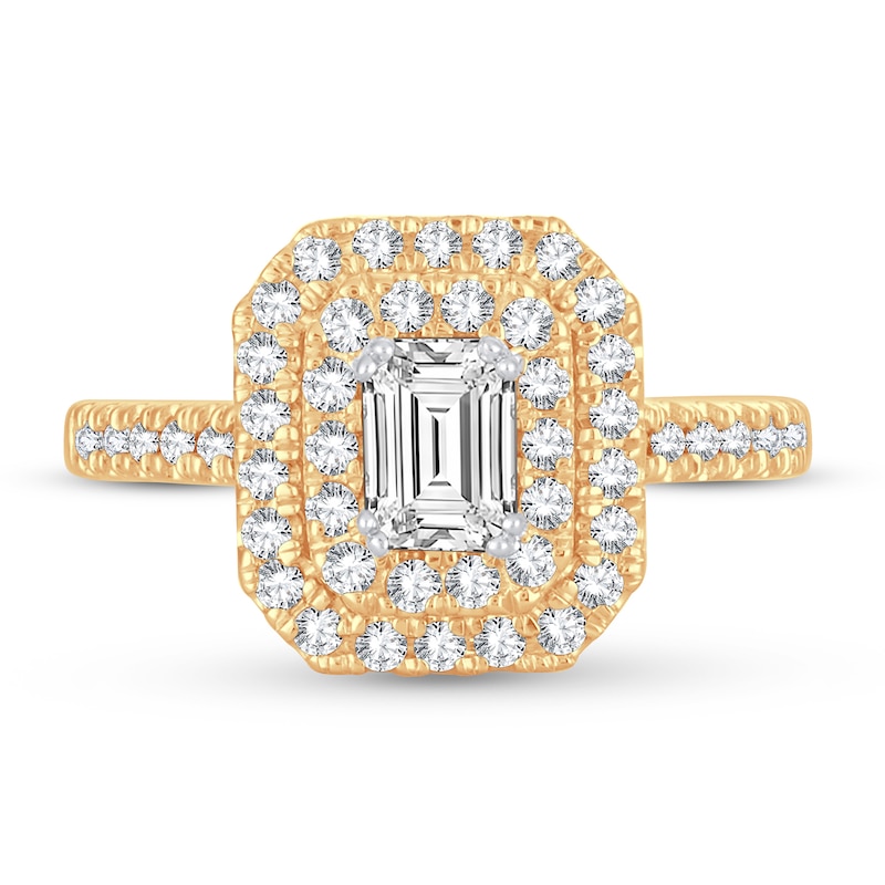 Main Image 3 of Diamond Ring 1 ct tw Emerald-cut 14K Yellow Gold