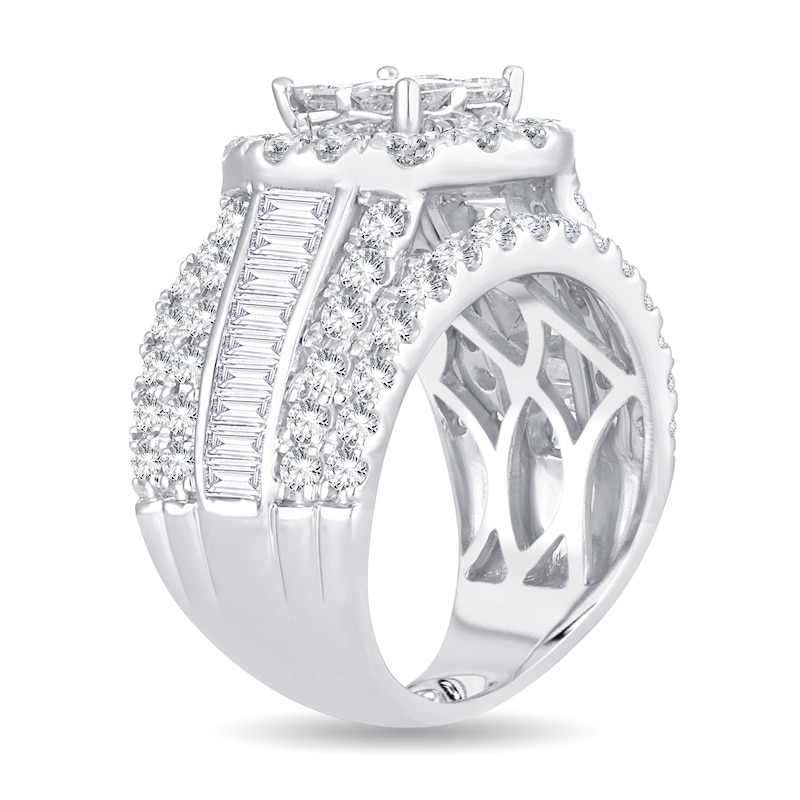 Main Image 2 of Diamond Engagement Ring 4 ct tw Round/Princess/Baguette 14K White Gold