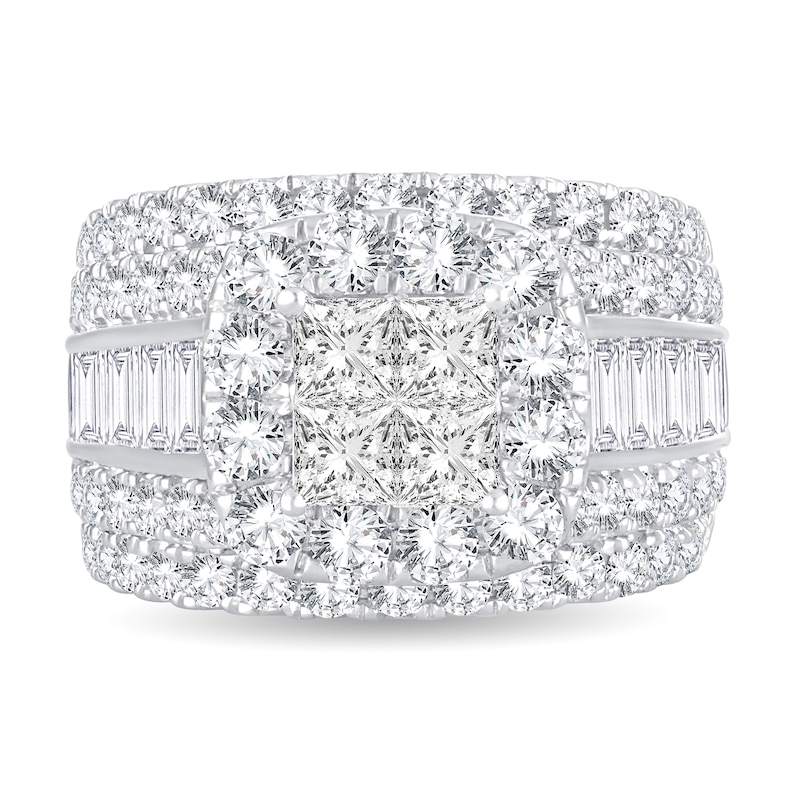 Main Image 3 of Diamond Engagement Ring 4 ct tw Round/Princess/Baguette 14K White Gold