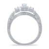 Thumbnail Image 2 of Diamond 3-Stone Engagement Ring 1 ct tw Round/Emerald 14K White Gold