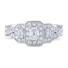 Thumbnail Image 3 of Diamond 3-Stone Engagement Ring 1 ct tw Round/Emerald 14K White Gold