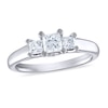 Thumbnail Image 1 of Diamond 3-Stone Engagement Ring 1 ct tw Princess 14K White Gold