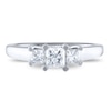 Thumbnail Image 4 of Diamond 3-Stone Engagement Ring 1 ct tw Princess 14K White Gold