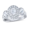 Thumbnail Image 0 of Diamond 3-Stone Engagement Ring 1-3/4 ct tw Oval/Round 14K White Gold