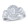 Thumbnail Image 1 of Diamond 3-Stone Engagement Ring 1-3/4 ct tw Oval/Round 14K White Gold