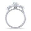 Thumbnail Image 2 of Diamond 3-Stone Engagement Ring 1-3/4 ct tw Oval/Round 14K White Gold