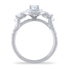 Thumbnail Image 3 of Diamond 3-Stone Engagement Ring 1-3/4 ct tw Oval/Round 14K White Gold