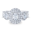 Thumbnail Image 3 of Diamond 3-Stone Engagement Ring 1-3/4 ct tw Oval/Round 14K White Gold