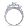 Thumbnail Image 2 of Diamond Engagement Ring 3 ct tw Round/Emerald/Baguette 14K White Gold