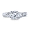 Thumbnail Image 3 of Diamond 3-Stone Engagement Ring 1 ct tw Round 14K White Gold