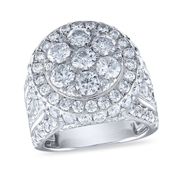 Diamond Engagement Ring 5 ct tw Round/Baguette 14K White Gold