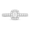 Thumbnail Image 2 of Diamond Engagement Ring 3/4 ct tw Round/Emerald 14K White Gold