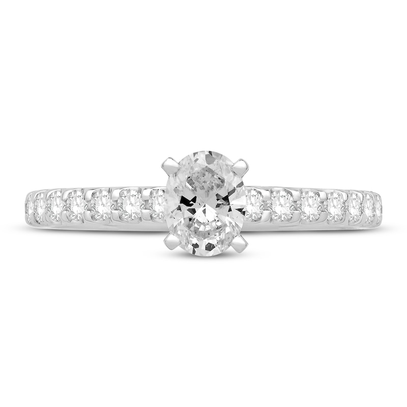 Main Image 2 of Diamond Engagement Ring 7/8 ct tw Round/Oval 14K White Gold