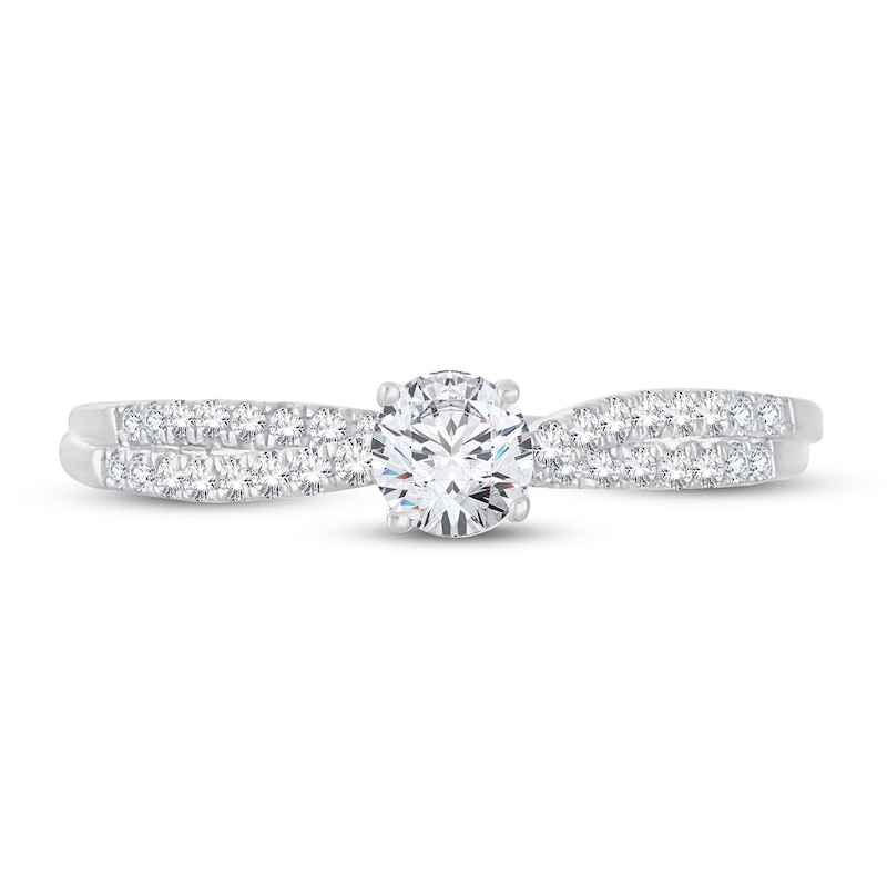 Main Image 3 of Diamond Engagement Ring 1/2 ct tw Round 14K White Gold