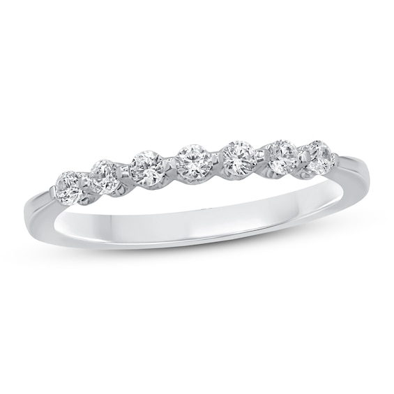 Diamond Anniversary Ring 14 ct tw Round 14K White Gold