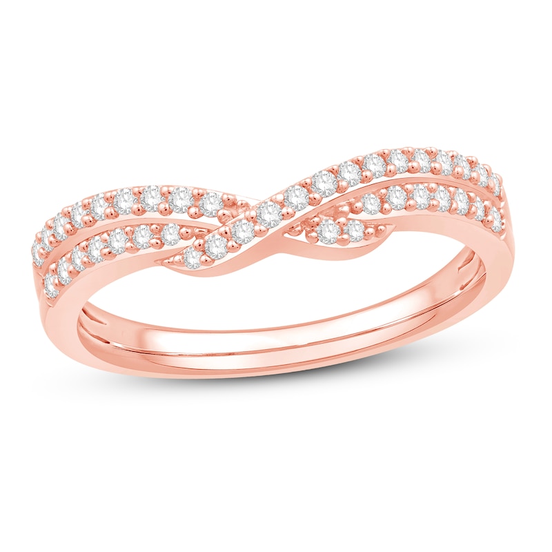 Diamond Contour Ring 1/4 ct tw Round 14K Rose Gold