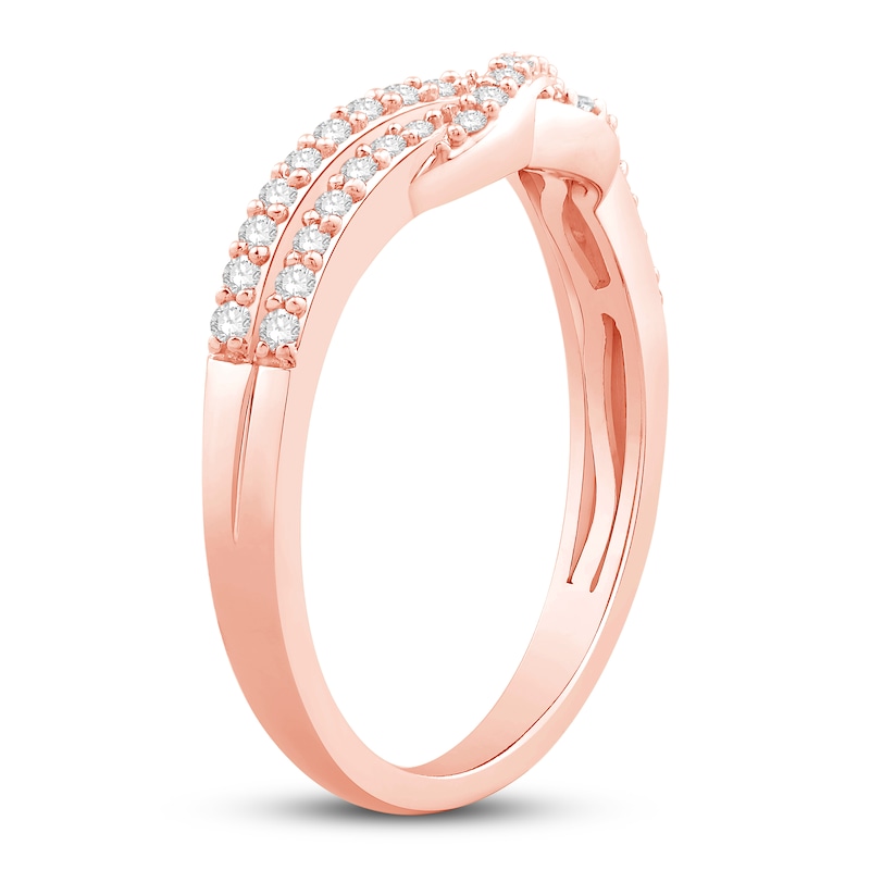 Main Image 2 of Diamond Contour Ring 1/4 ct tw Round 14K Rose Gold