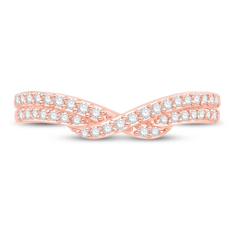 Main Image 3 of Diamond Contour Ring 1/4 ct tw Round 14K Rose Gold