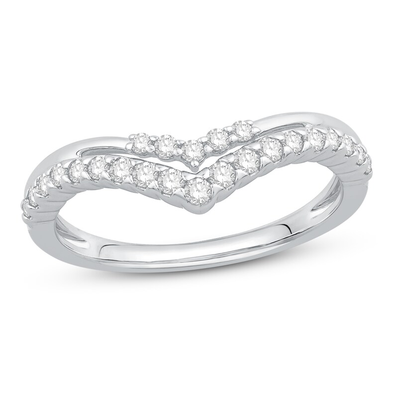 Diamond Contour Ring 1/3 ct tw Round 14K White Gold