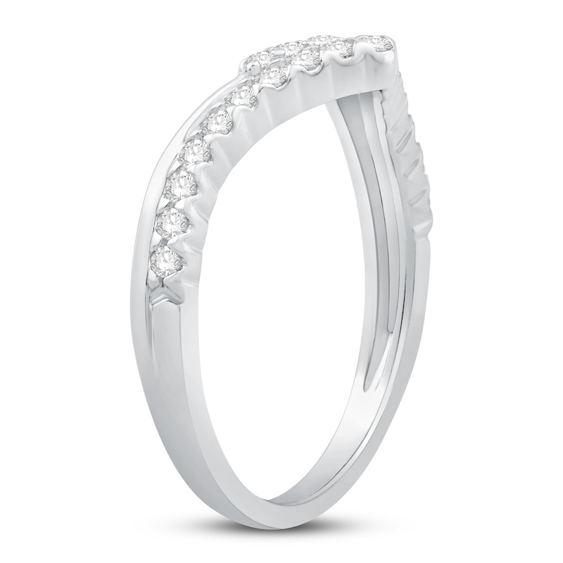 Main Image 2 of Diamond Contour Ring 1/3 ct tw Round 14K White Gold