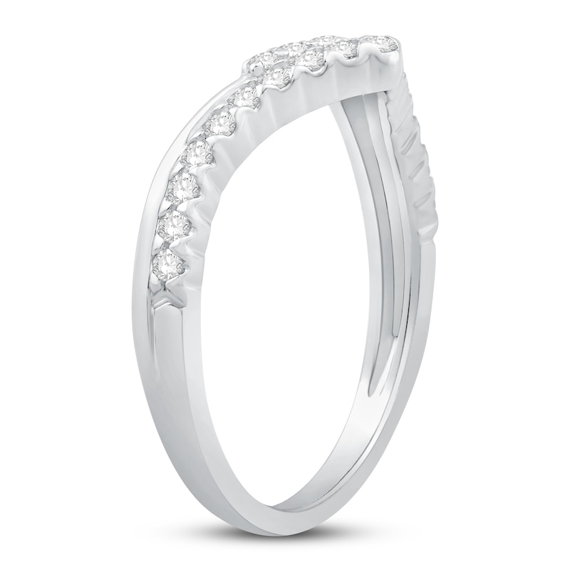 Diamond Contour Ring 1/3 ct tw Round 14K White Gold